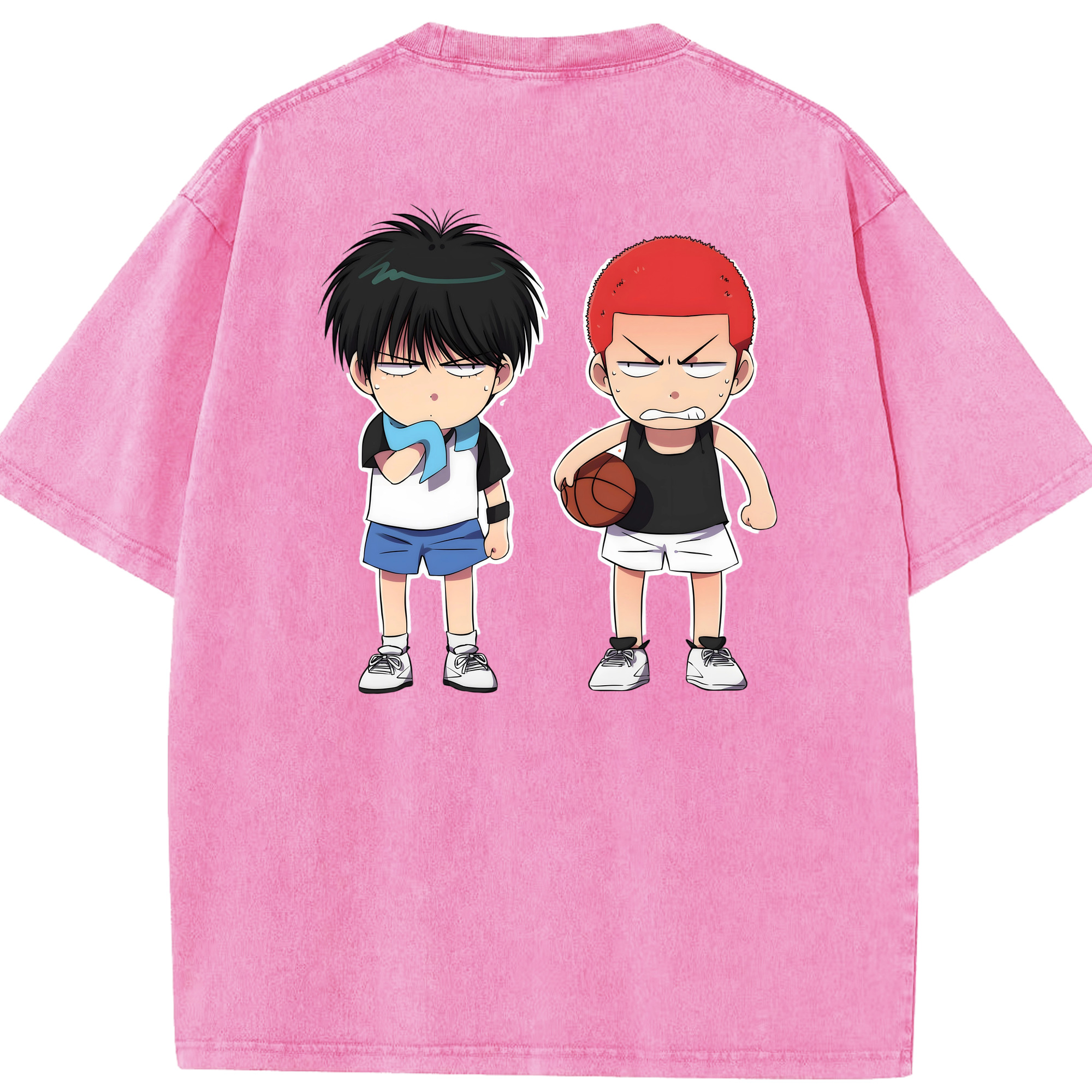 SLAM DUNK／スラムダンク 綿100% ヴィンテージ風 半袖Tシャツ（背面プリント）